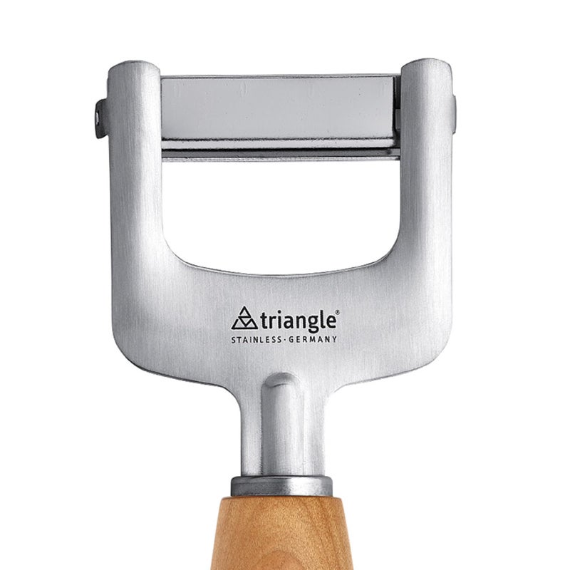 triangle Julienne Cutter Mood - Ultra-Sharp Stainless Steel - Cherry Wood Handle - Cuts Firm Vegetables for Veggie Noodles, Salads & More - Dishwasher Safe - Image 3
